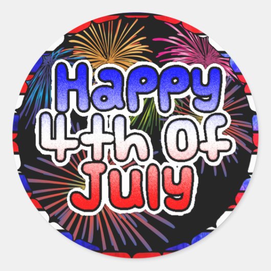 Joyeux 4 juillet Stickers Fireworks (Devant)