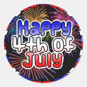 Joyeux 4 juillet Stickers Fireworks
