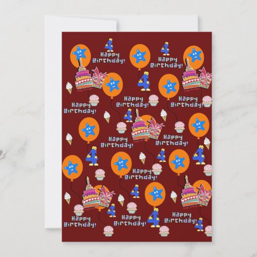 Joyeux 4e anniversaire Invitation Anniversaire #4 (Devant)