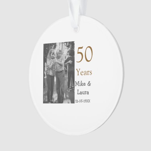 Joyeux 50e anniversaire ajouter nom du couple date (devant)