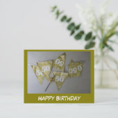 Joyeux 50e anniversaire buste. Carte postale texte (Debout devant)