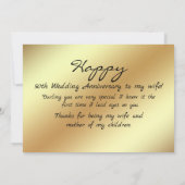 Joyeux 50e anniversaire de Mariage à ma carte de f (Dos)