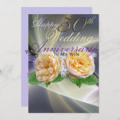 Joyeux 50e anniversaire de Mariage à ma carte de f (Devant / Derrière)