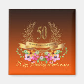 Joyeux 50e anniversaire de Mariage Magnet (Devant)