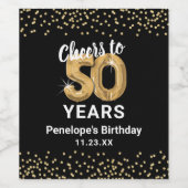 Joyeux 50e anniversaire Étiquette de vin (Étiquettes simples)