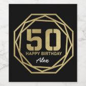 Joyeux 50e anniversaire Étiquette de vin personnal (Étiquettes simples)