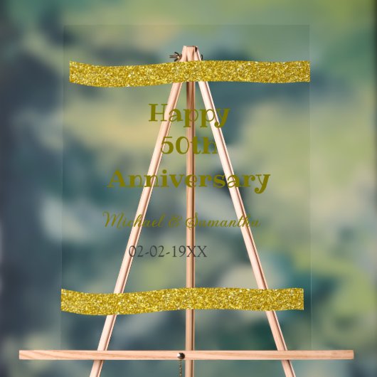 Joyeux 50e anniversaire parties scintillant dorée  (Neutre)