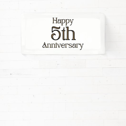 Joyeux 5e anniversaire 2x1 bannière de vinyle (Insitu)