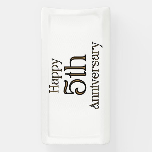 Joyeux 5e anniversaire 2x1 bannière de vinyle (Verticale)