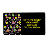 Joyeux 5e anniversaire Étiquettes de adresse, Noir (Devant)