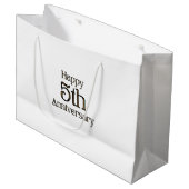 Joyeux 5e Anniversaire Grand Sac Cadeau (Devant Angle)