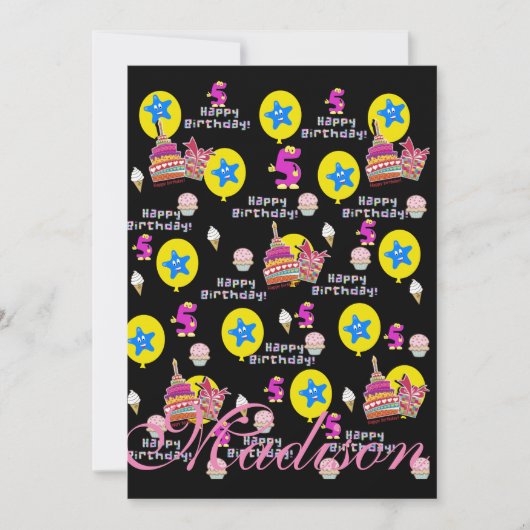 Joyeux 5e anniversaire Invitation Anniversaire #5 (Devant)