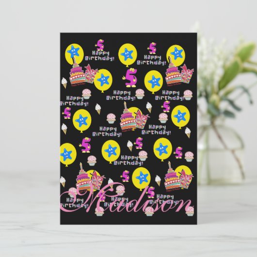 Joyeux 5e anniversaire Invitation Anniversaire #5 (Debout devant)