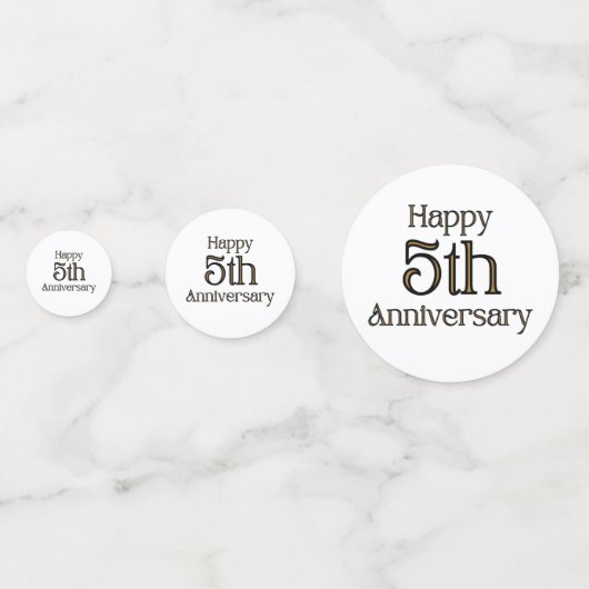 Joyeux 5e anniversaire Table Confetti (Derrière)