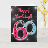 Joyeux 60e anniversaire amusant & carte de pois br (Fleur jaune)