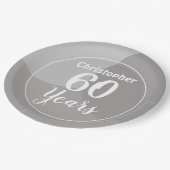 Joyeux 60e Anniversaire Assiette en Papier (Angle)
