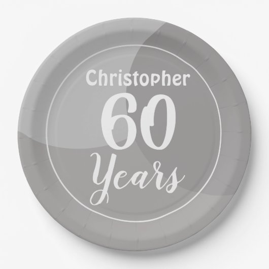 Joyeux 60e Anniversaire Assiette en Papier (Devant)
