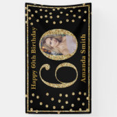 Joyeux 60e anniversaire bannière Black and Gold Ph (Vertical)