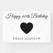 Joyeux 60e Anniversaire Bannière Blanche avec Text (Horizontal)