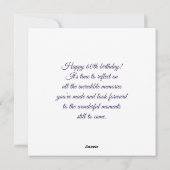 Joyeux 60e Anniversaire. Carte de vœux (Dos)