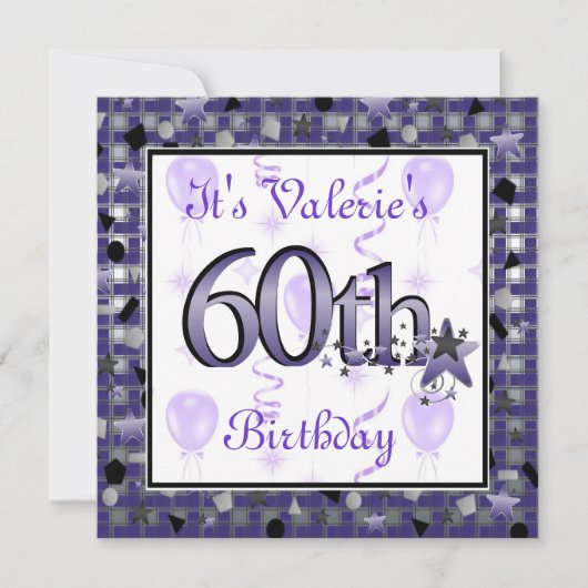 Joyeux 60e anniversaire Invitation PERSONNALISÉE (Devant)