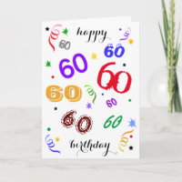 Joyeux 60e anniversaire - Wowza! Carte de vœux pli