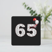 Joyeux 65e anniversaire sur Invitation noire (Debout devant)