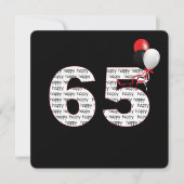 Joyeux 65e anniversaire sur Invitation noire (Devant)