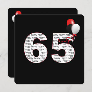 Joyeux 65e anniversaire sur Invitation noire