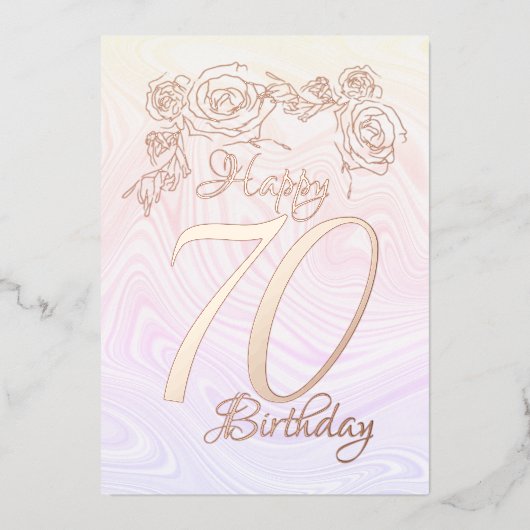 Joyeux 70e anniversaire avec Gold Foil Carte de va (Recto)