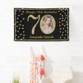 Joyeux 70e anniversaire bannière Black and Gold Ph (En situation)