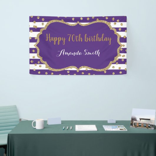 Joyeux 70e anniversaire Bannière Purple and Gold P (Salon professionnel)