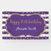 Joyeux 70e anniversaire Bannière Purple and Gold P (Horizontal)