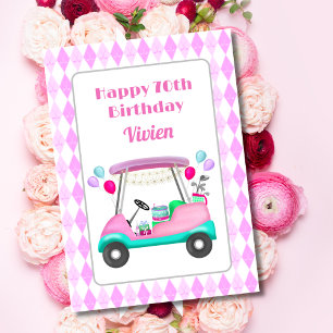 Joyeux 70e anniversaire Carte de fête de golf fémi