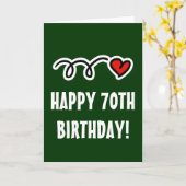 Joyeux 70e anniversaire - Carte de voeux avec coeu (Fleur jaune)