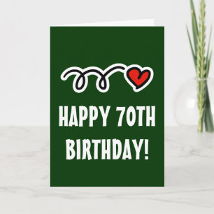 Joyeux 70e anniversaire - Carte de voeux avec coeu
