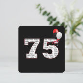 Joyeux 75e anniversaire sur Invitation noire (Debout devant)