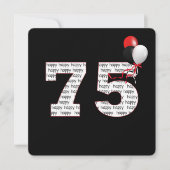 Joyeux 75e anniversaire sur Invitation noire (Devant)