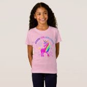 Joyeux 7e anniversaire Neon Unicorn T-shirt (Devant entier)