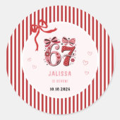Joyeux 7e anniversaire pour filles, autocollants d (Devant)
