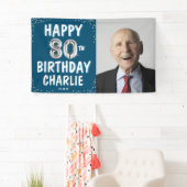 Joyeux 80e Anniversaire Ballons Argent Bannière Ph (En situation)