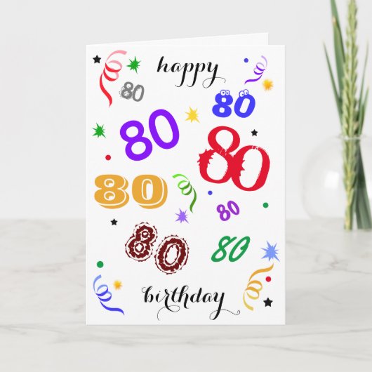 Joyeux 80e anniversaire - Wowza! Carte de vœux pli (Devant)