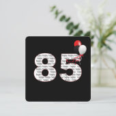 Joyeux 85e anniversaire sur Invitation noire (Debout devant)
