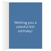 Joyeux 8 Anniversaire Ballons colorés dans un ciel (Intérieur (Droit))