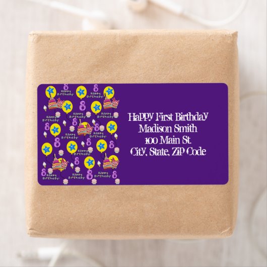 Joyeux 8e anniversaire Étiquettes de adresse, viol (En situation)