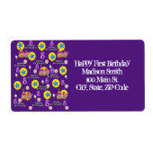 Joyeux 8e anniversaire Étiquettes de adresse, viol (Devant)