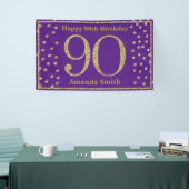 Joyeux 90e anniversaire Bannière Purple and Gold P (Salon professionnel)