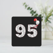 Joyeux 95ème anniversaire sur Invitation noire (Debout devant)