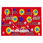 Joyeux 9 Anniversaire Cadeau Sac #9 Rouge (Devant)