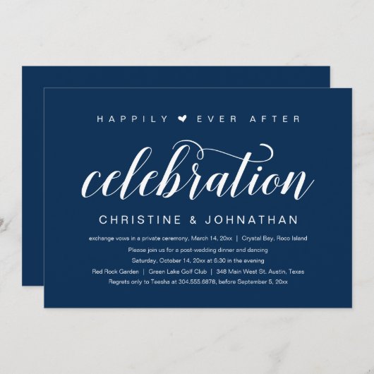 Joyeux À Jamais, Faire-Part de Mariage en Fuite (Devant / Derrière)